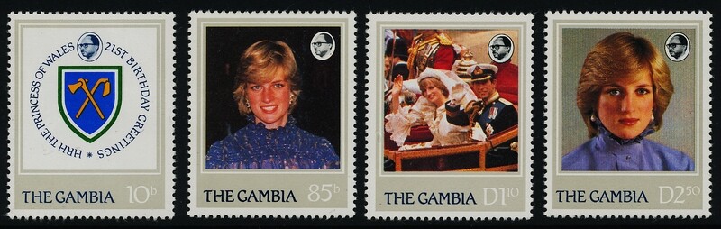Gambia 447-50 MNH Princess Diana 21st Birthday, Coat of Arms