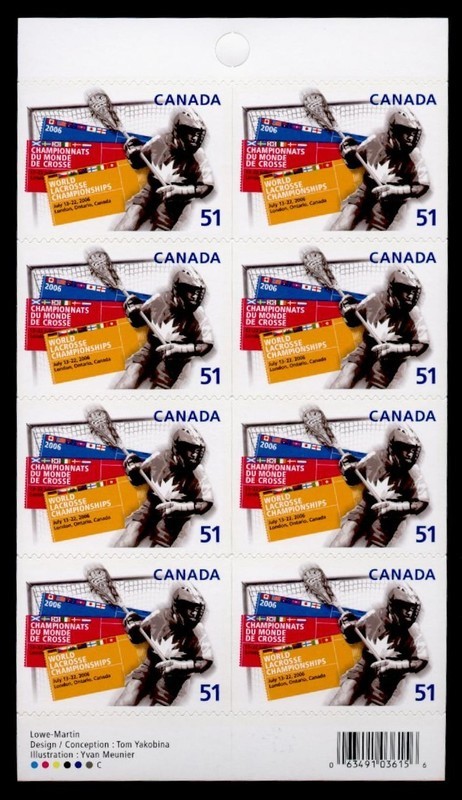 Canada 2161a Booklet MNH Sports, Lacrosse