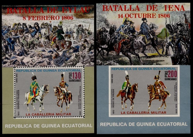 Equatorial Guinea MIBK 207-8 MNH Battle of Iena, Horses, Military Uniforms