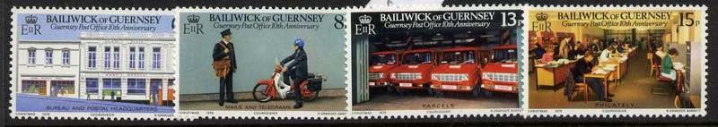 Guernsey 195-8 MNH Post Office, Van, Motorcycle, Mail