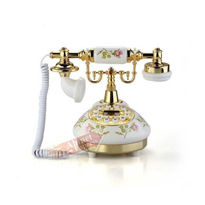 Porselen Dijital Telefon Antika Görünümlü (Lila)