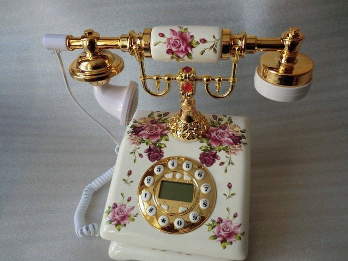 Porselen Beyaz Dijital Telefon Antika Görünümlü