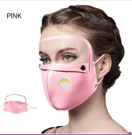 Mask with face Shield Pink