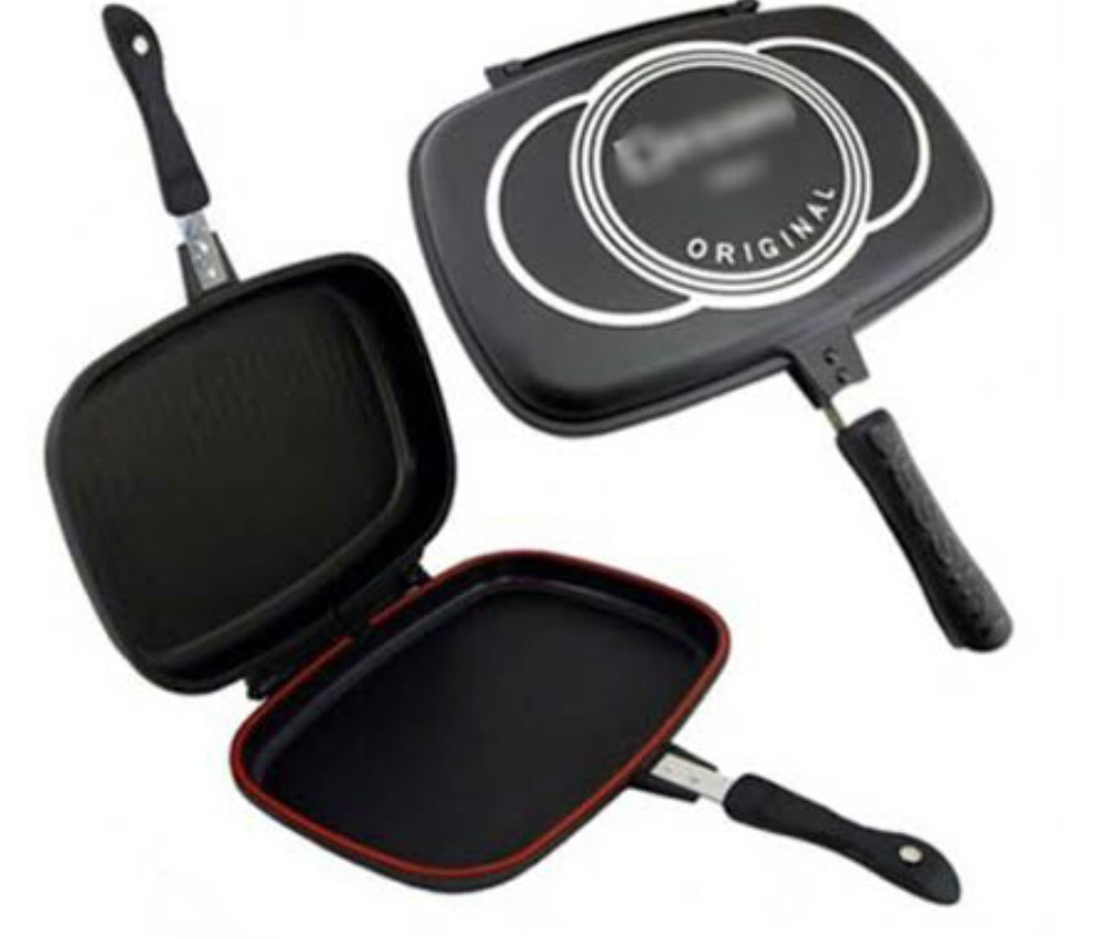 Double Side Grilled Pan Non‑Stick Aluminium Double Grill Pan