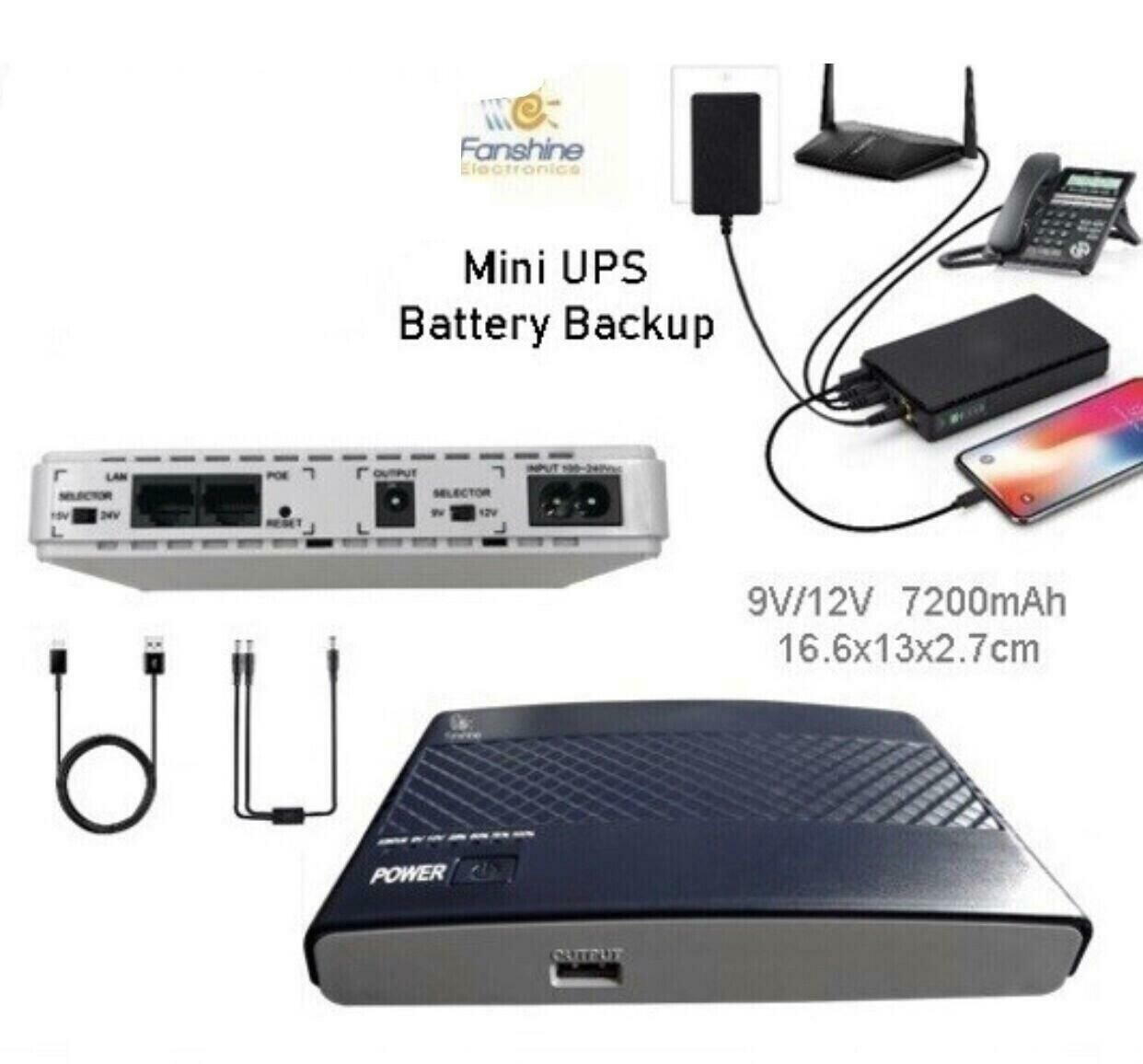 Mini UPS Battery Backup