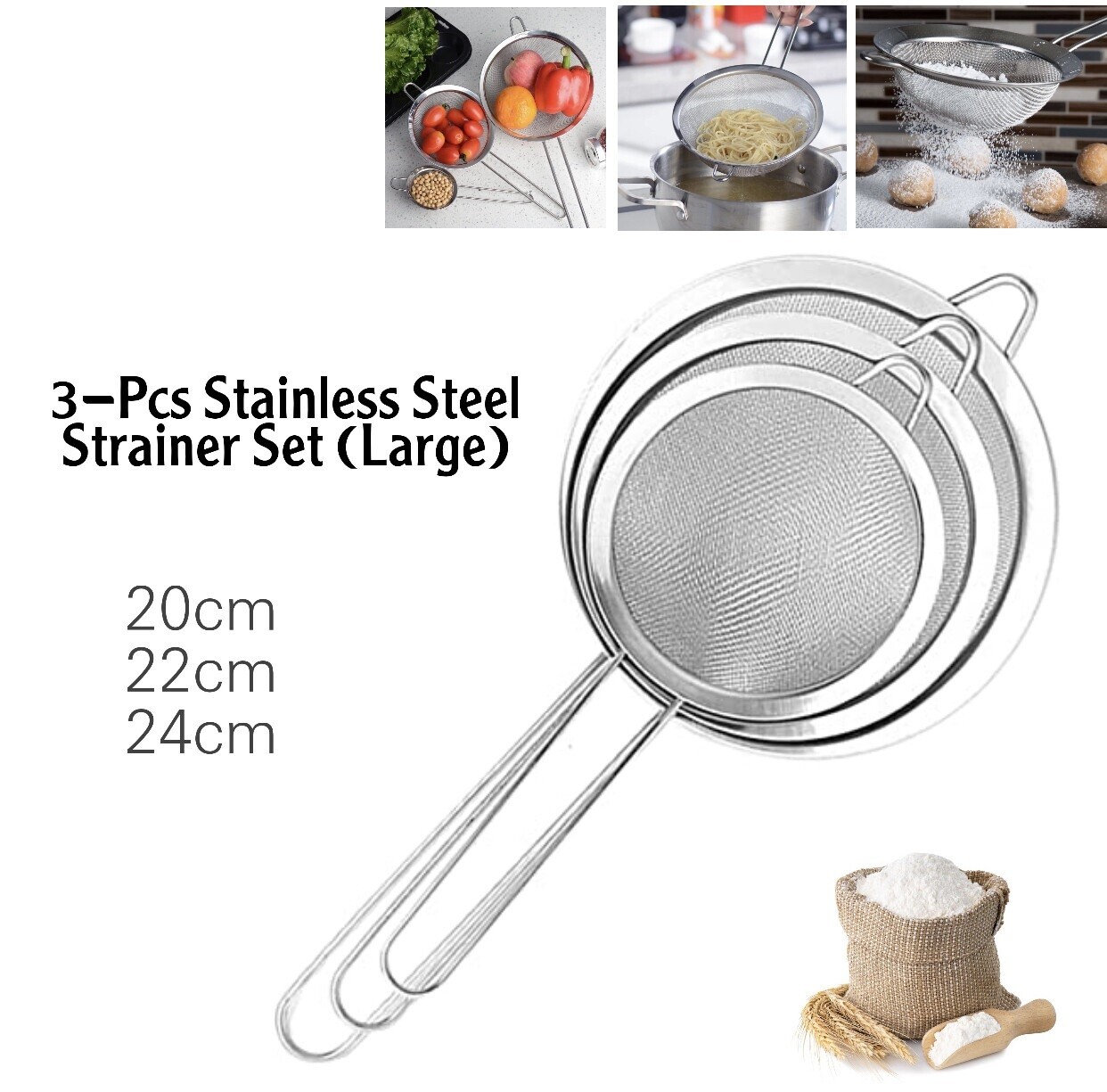 3-Pcs Strainer Set (Large)