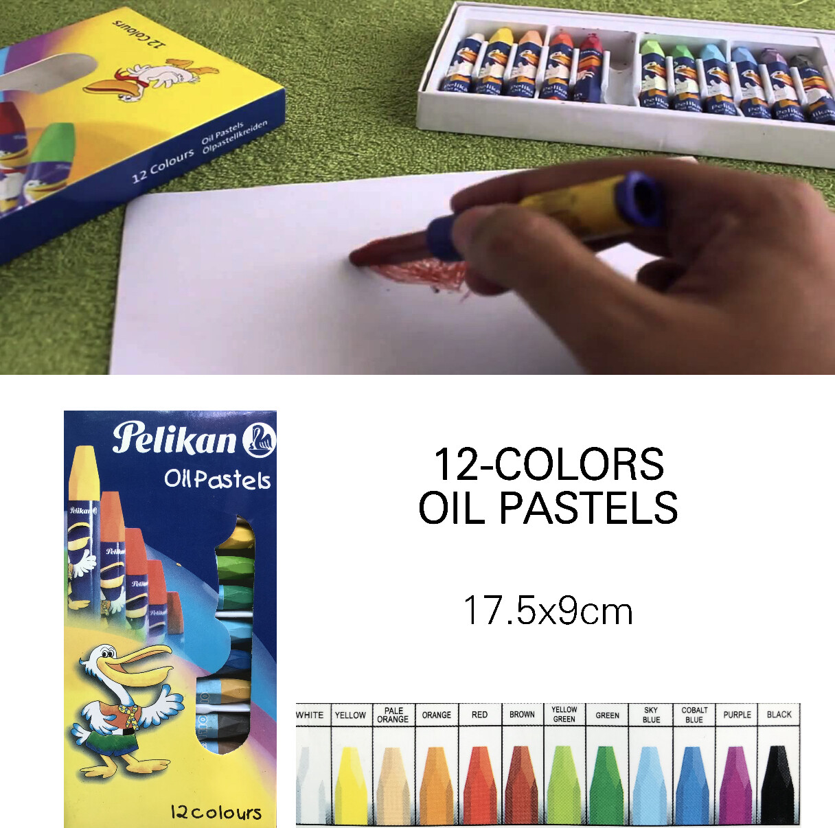 12-Pc Oil Pastel Colors