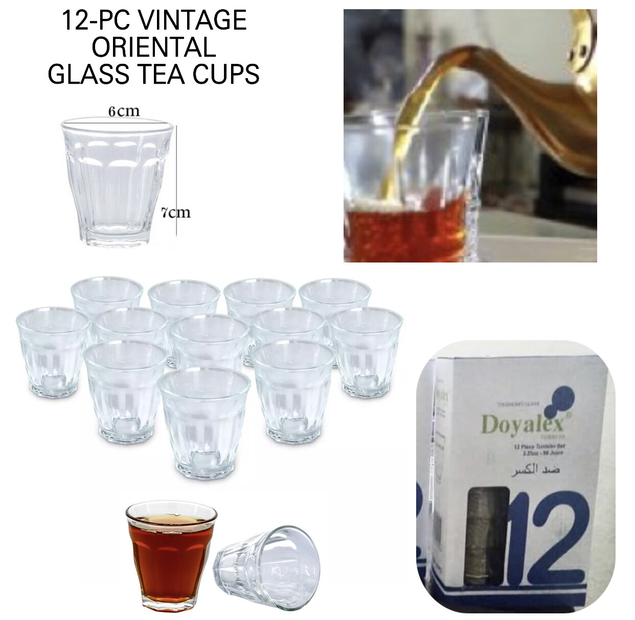 12-Pc Tea Cups