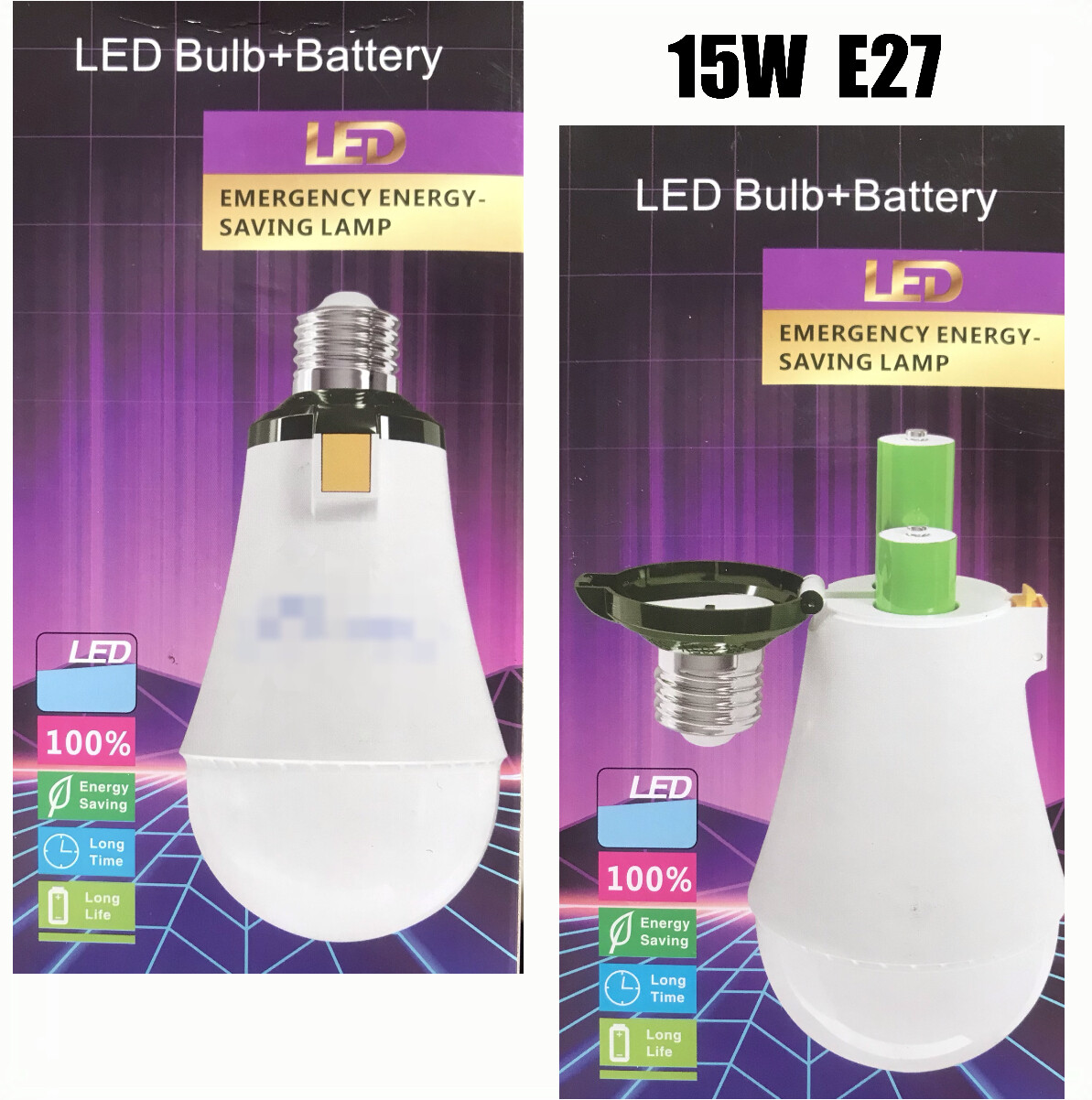 LED Bulb+Battery 15W