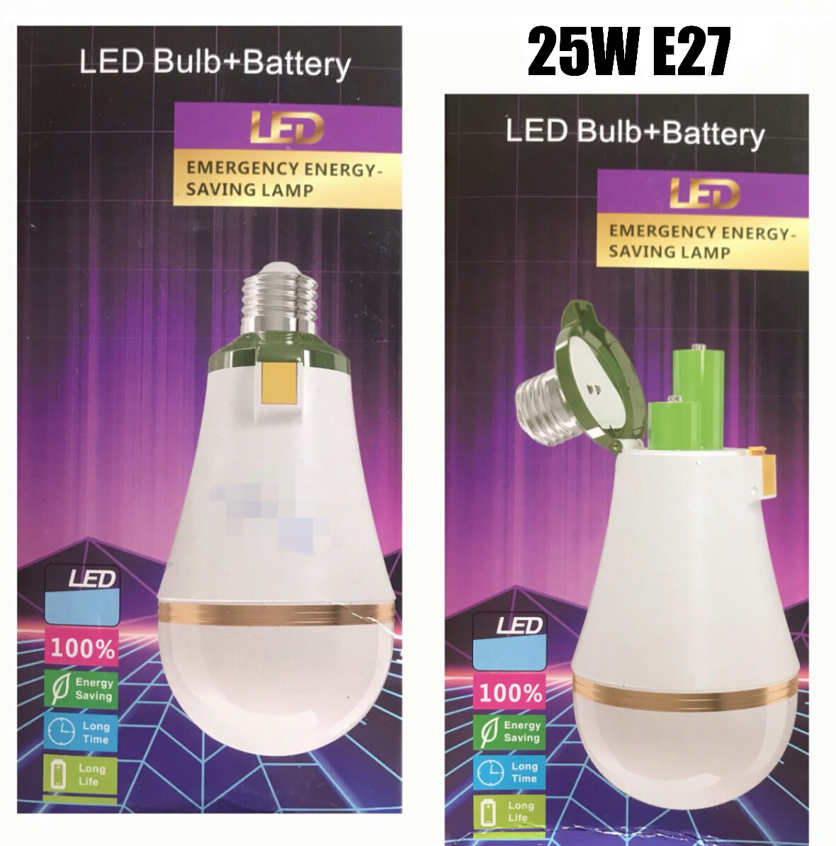 LED Bulb+Battery 25W