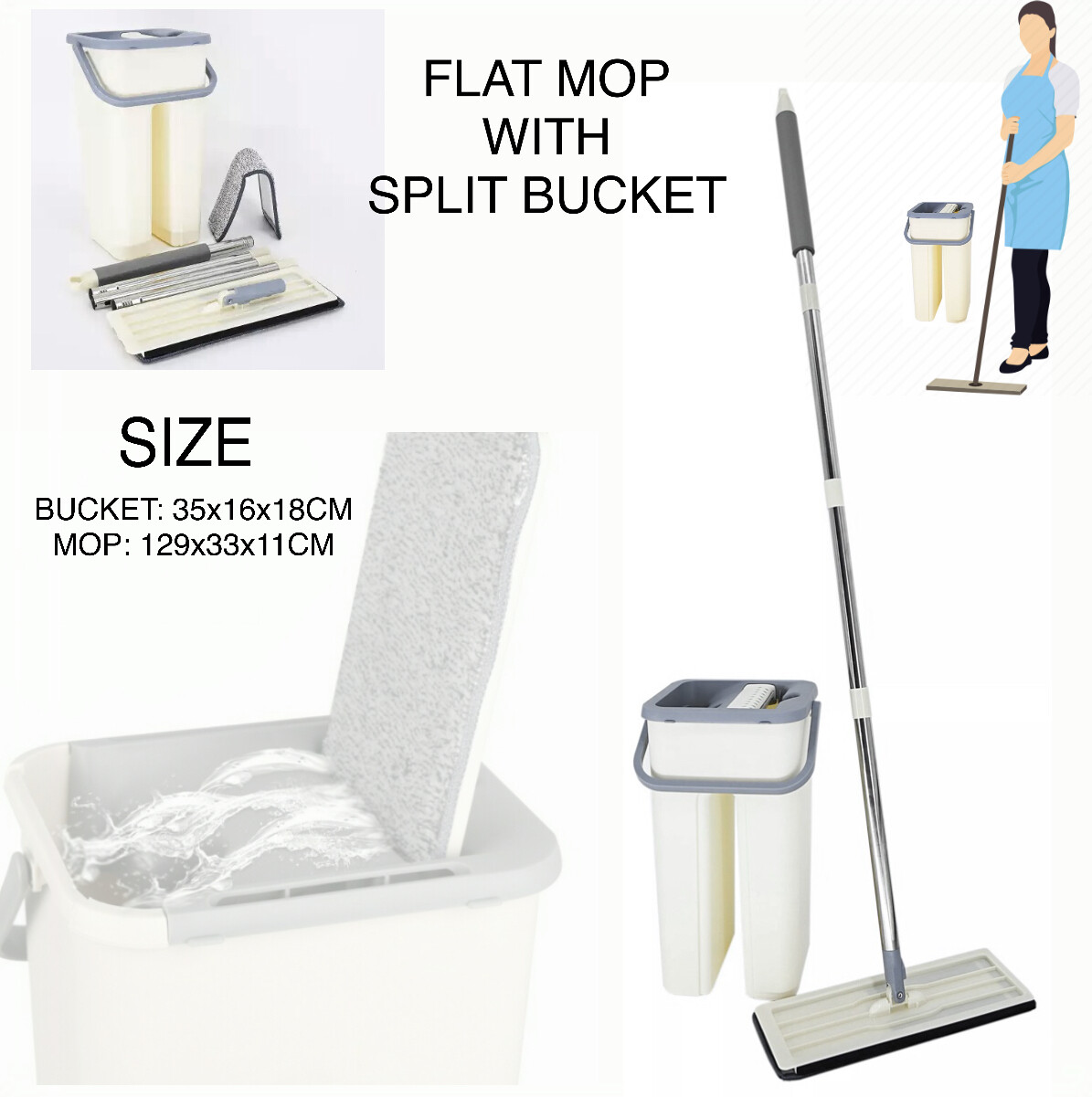 Mop With Bucket 35cm