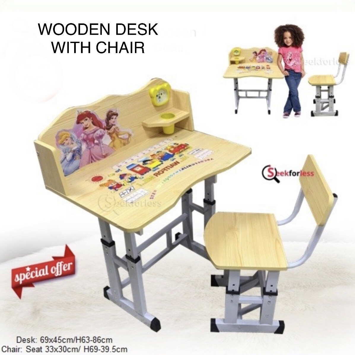 Wooden Desk & Chair