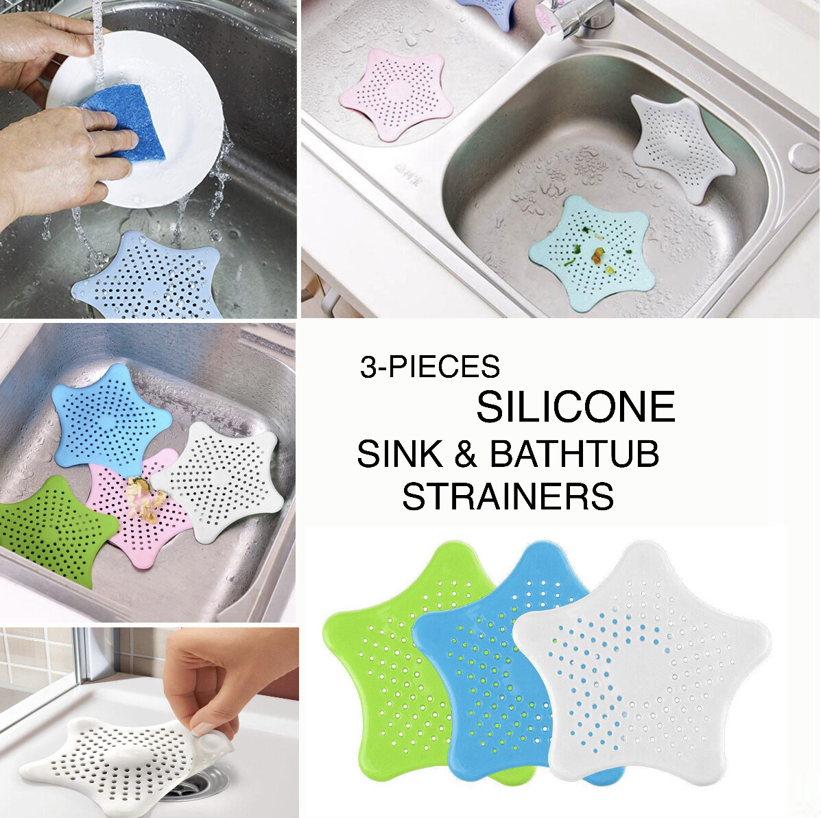 3-Pcs Silicone Strainers