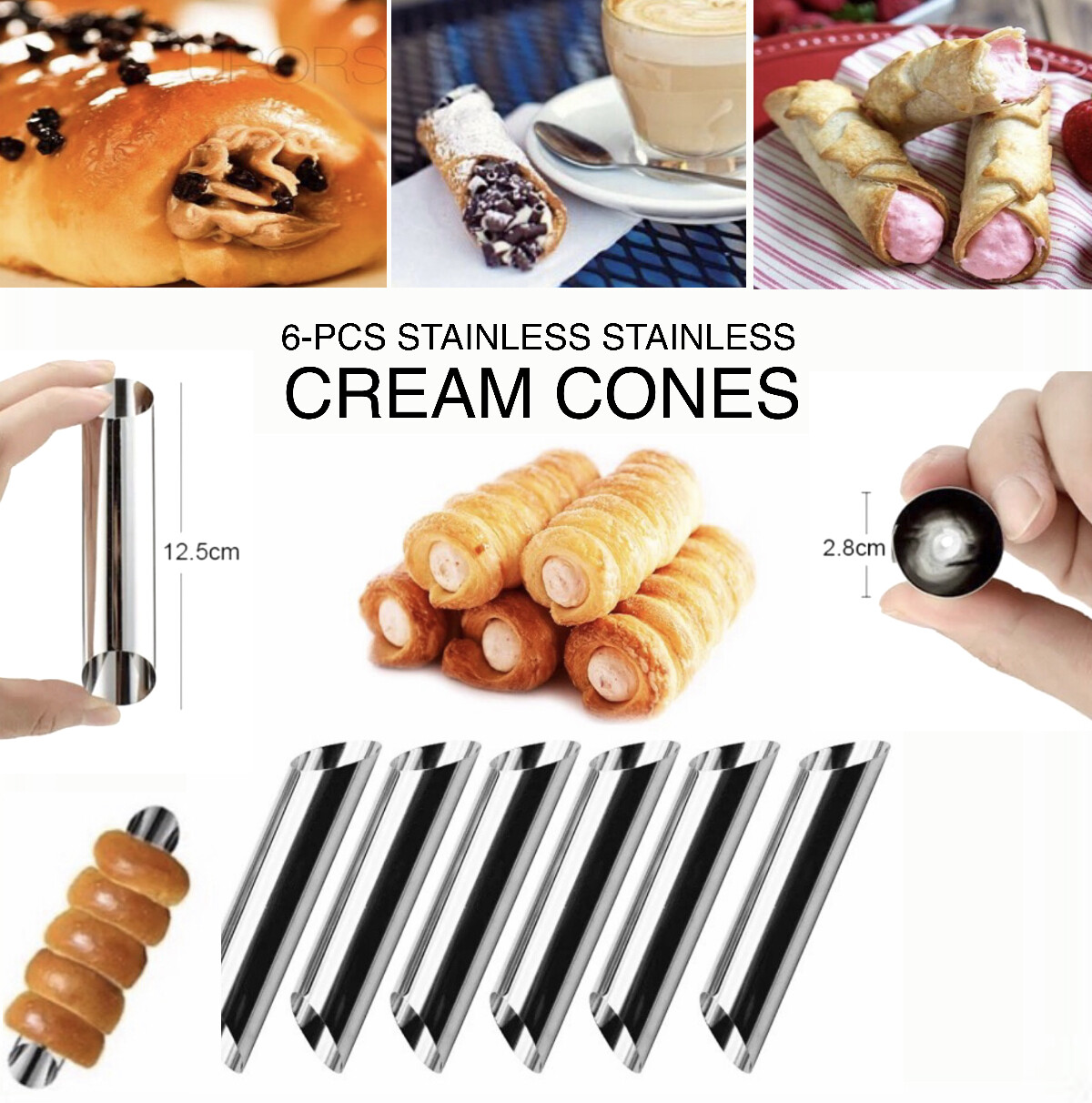 6-Pcs Cream Cones