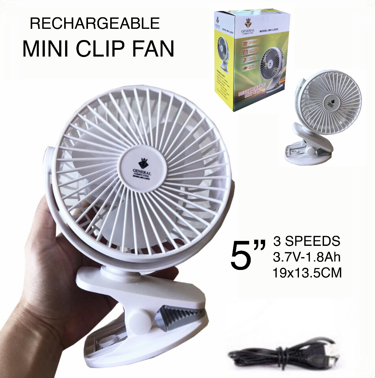 Rechargeable Clip Fan