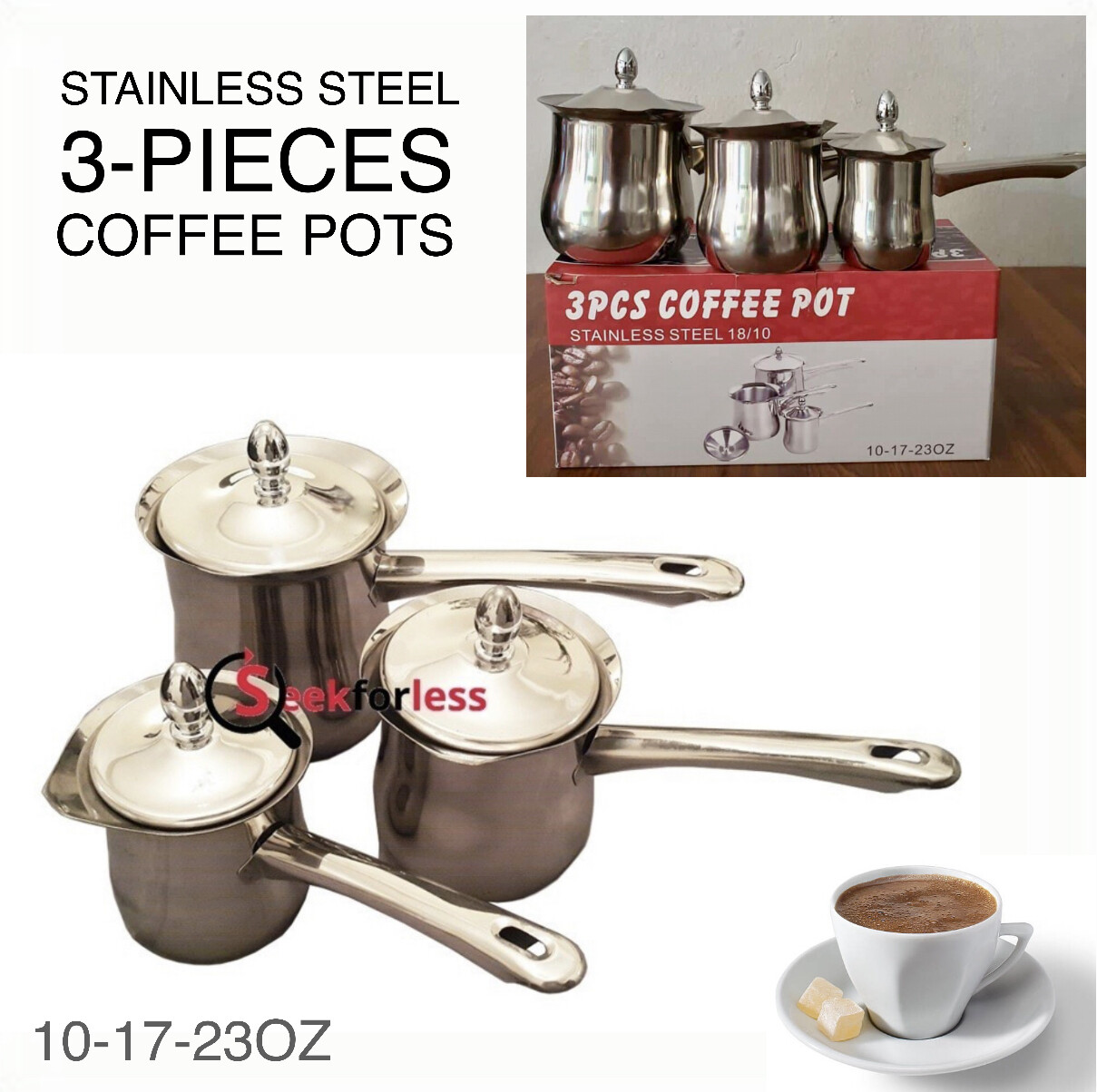 ​3Pcs Coffee Pots Set