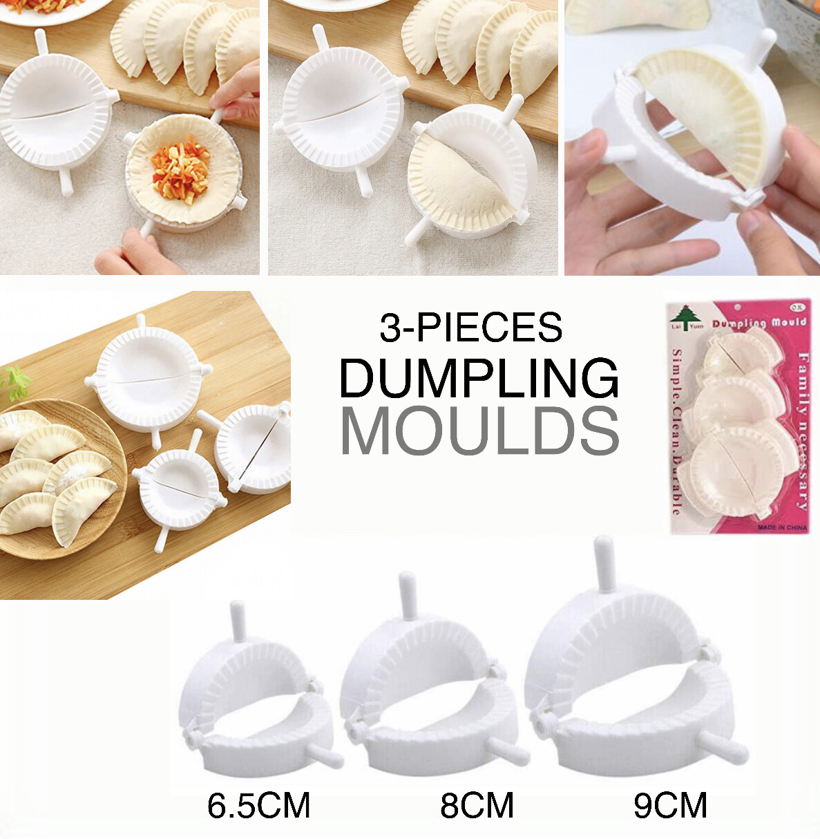 3-Pcs Dumpling Moulds