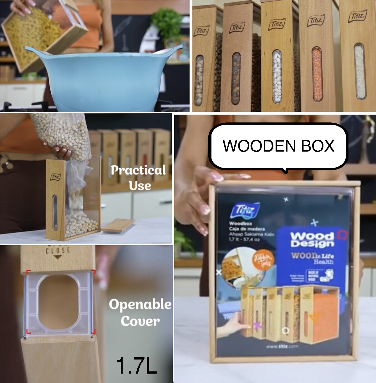 Wooden Food Box 1.7L