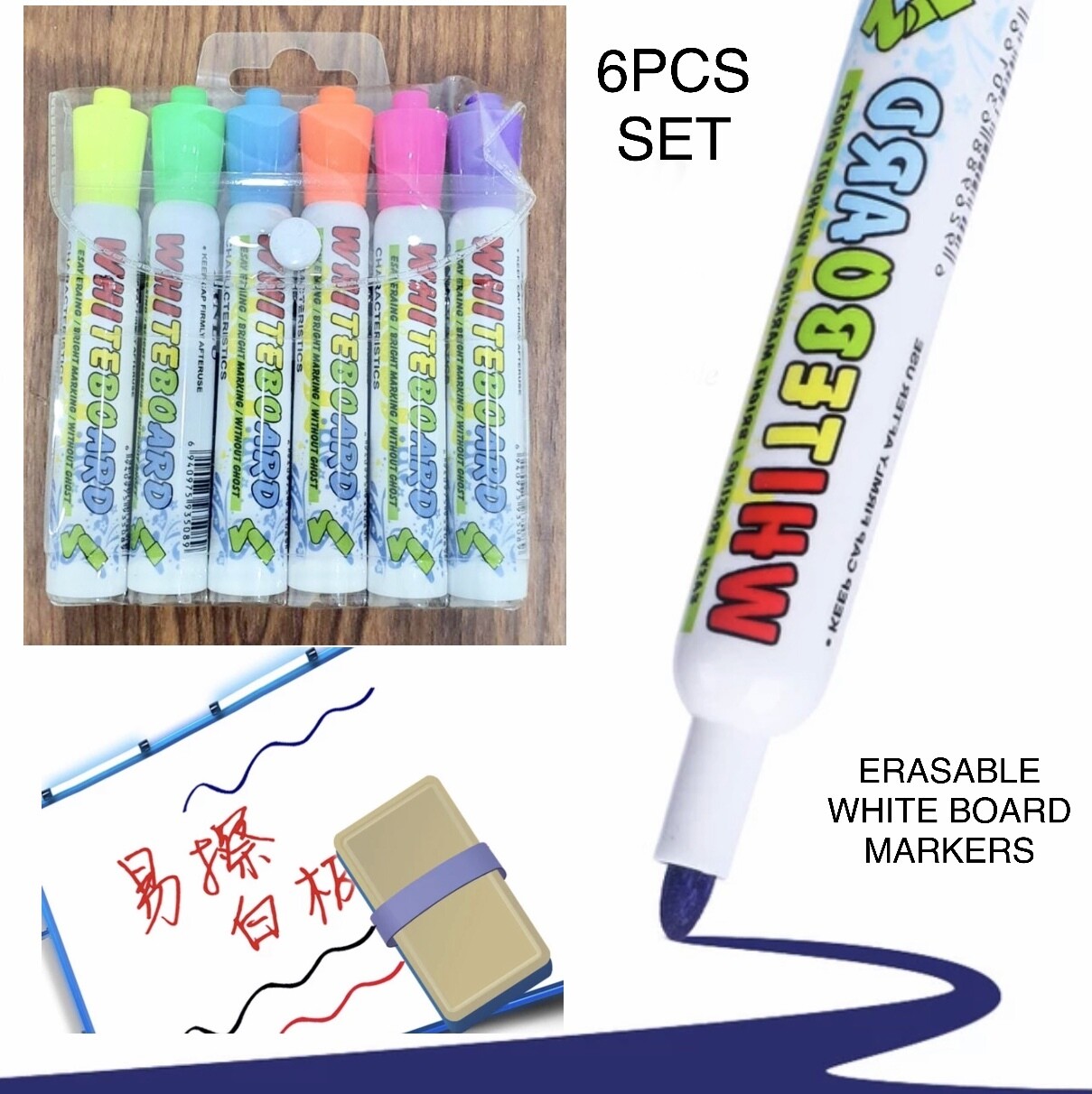 6-Pcs White Board Pens