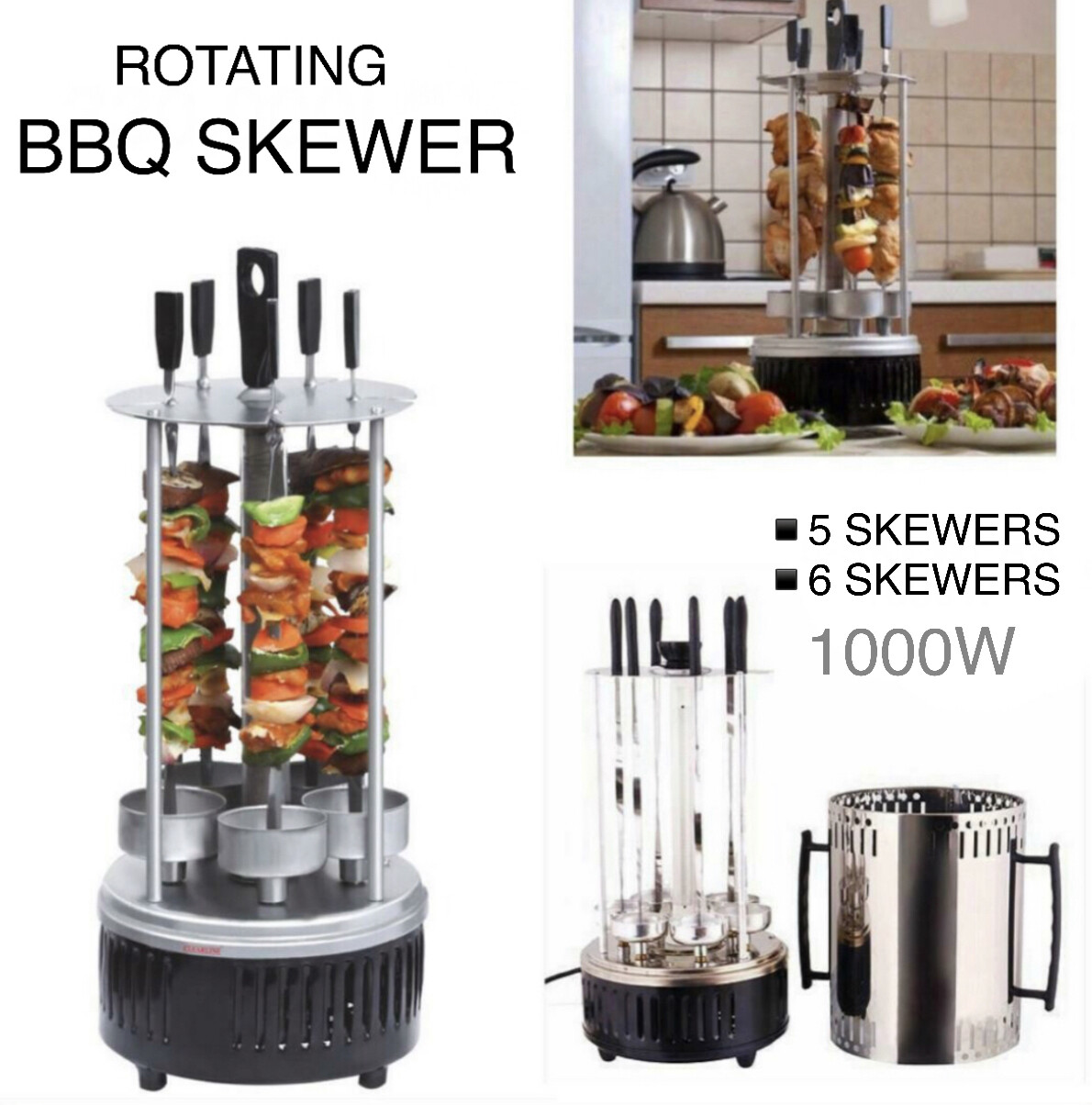Rotating BBQ 10-Skewers