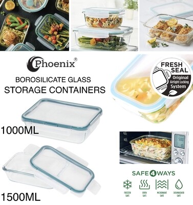2-Pcs Glass Containers