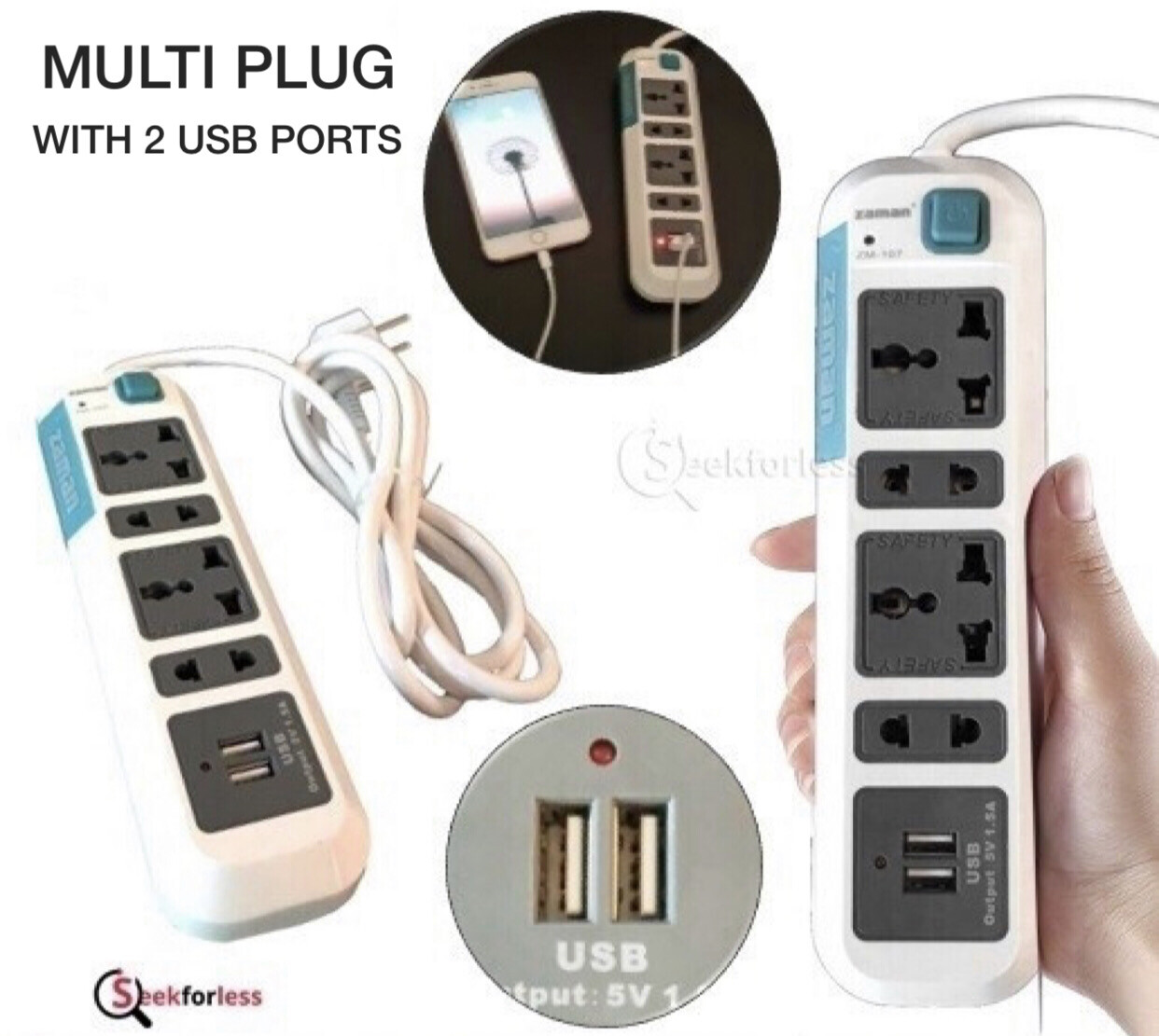 ​Multi Plug With 2 USB Ports