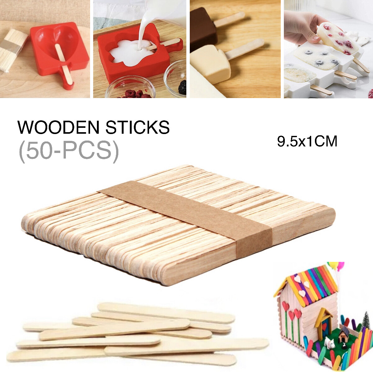50-Pc Wooden Sticks