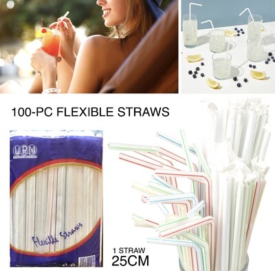 100-Pc Flexible Straws