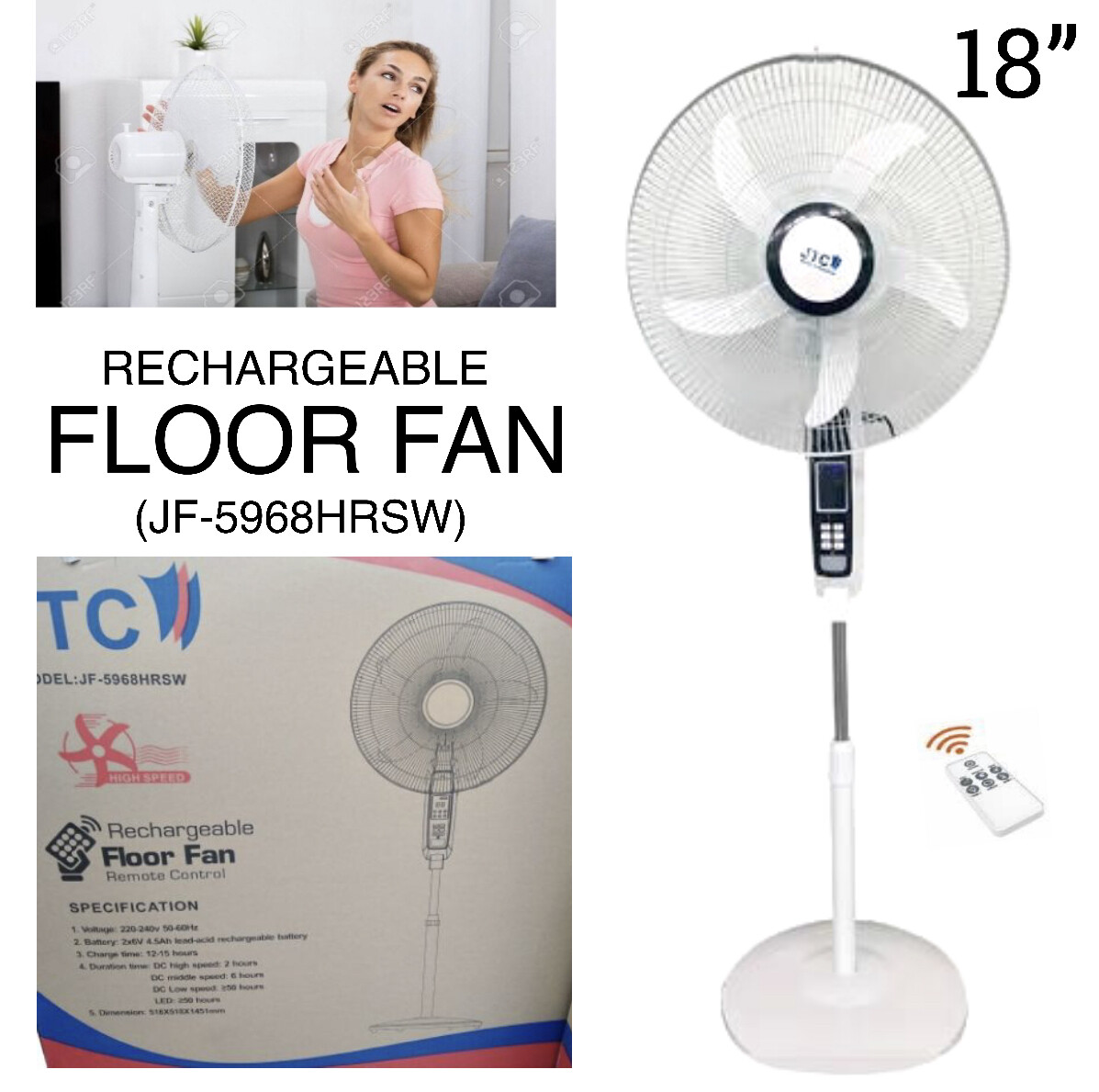 Rechargeable Fan (5968HRSW)