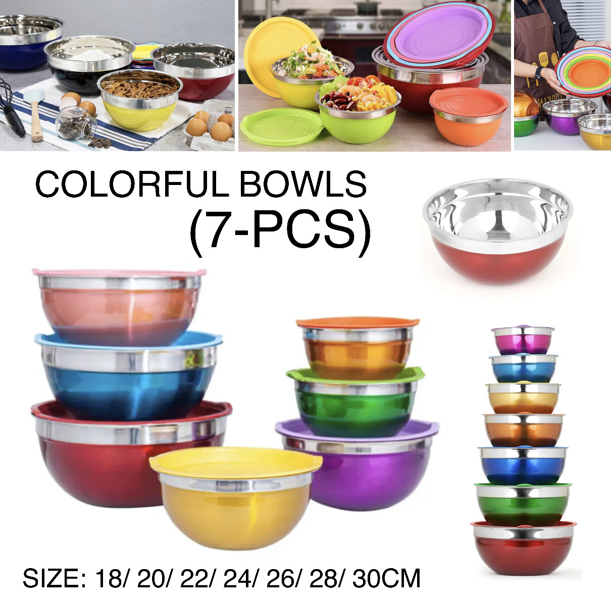 7-Pcs Colorful Bowls