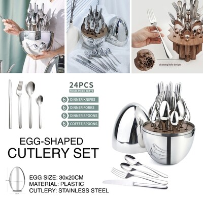 Egg-Shaped Cutlery (SILVER)