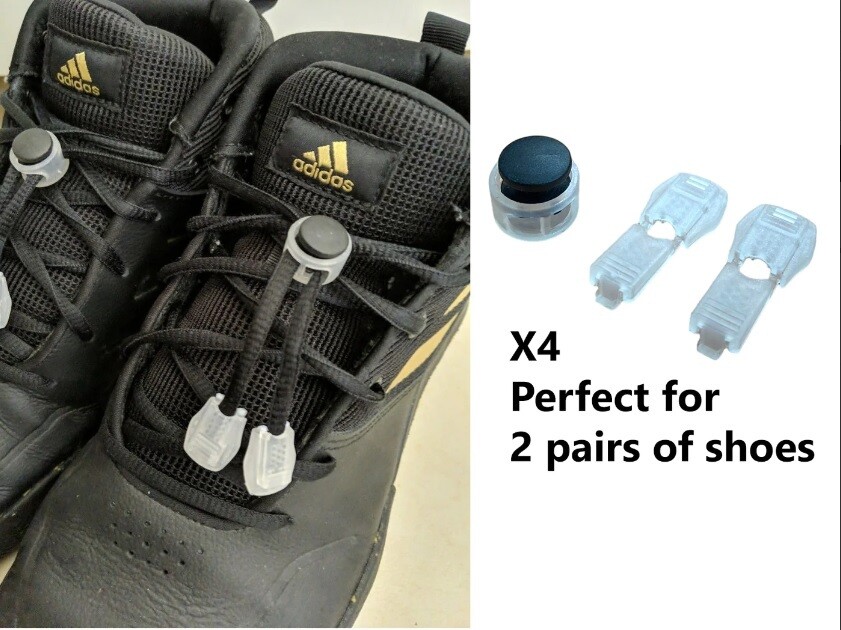 Shoelace clip set X4 for 2 pair of shoes