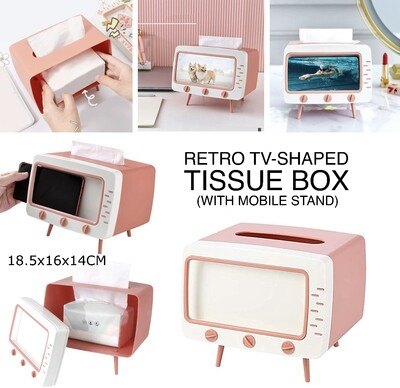 TV Tissue Box (Pink)