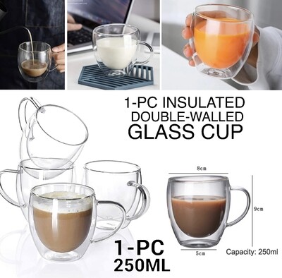 Double Wall Glass Cup 250 ml - 9 cm