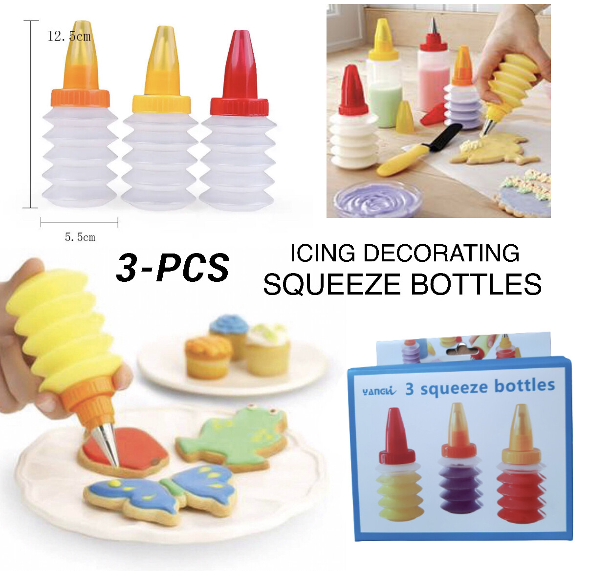 3-Pcs Squeeze Bottles