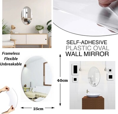 Oval Wall Mirror Sticker