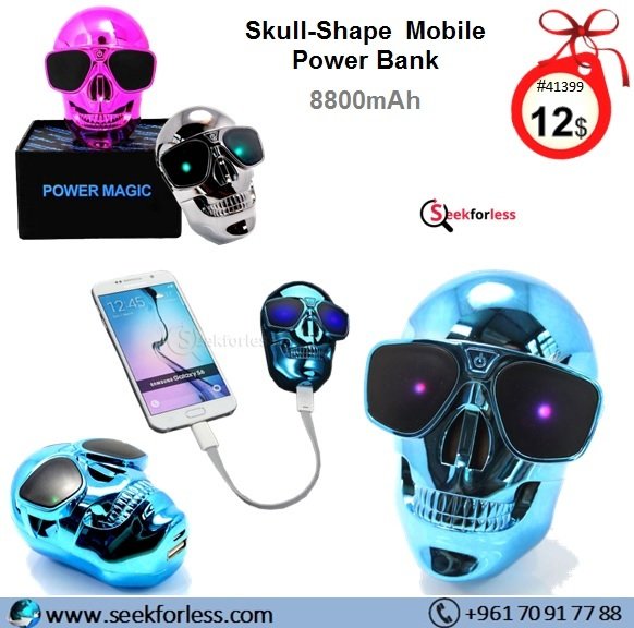 Skull Shape Mobile Power Bank 8800mah