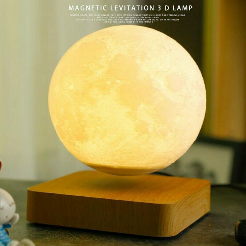 3D Print Magnetic Levitation LED Moon Night Lamp floating Touch For Bedroom Birthday Gifts Home Decoration night light