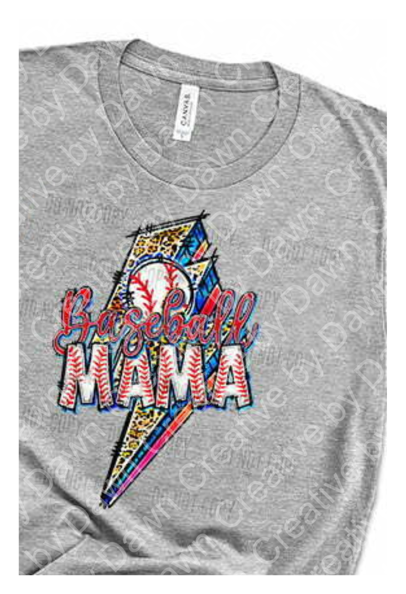 Baseball Mom Lighting Bolt
