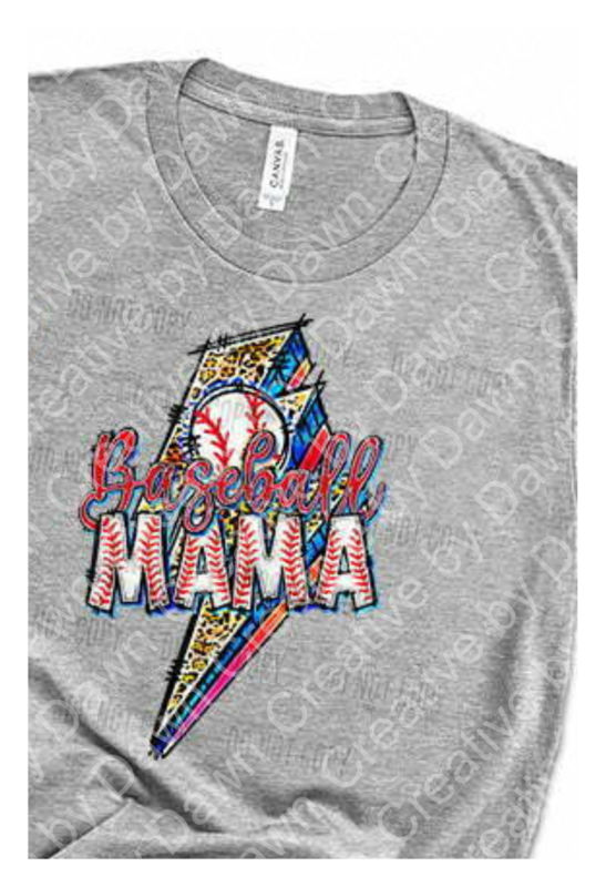 Baseball Mom Lighting Bolt