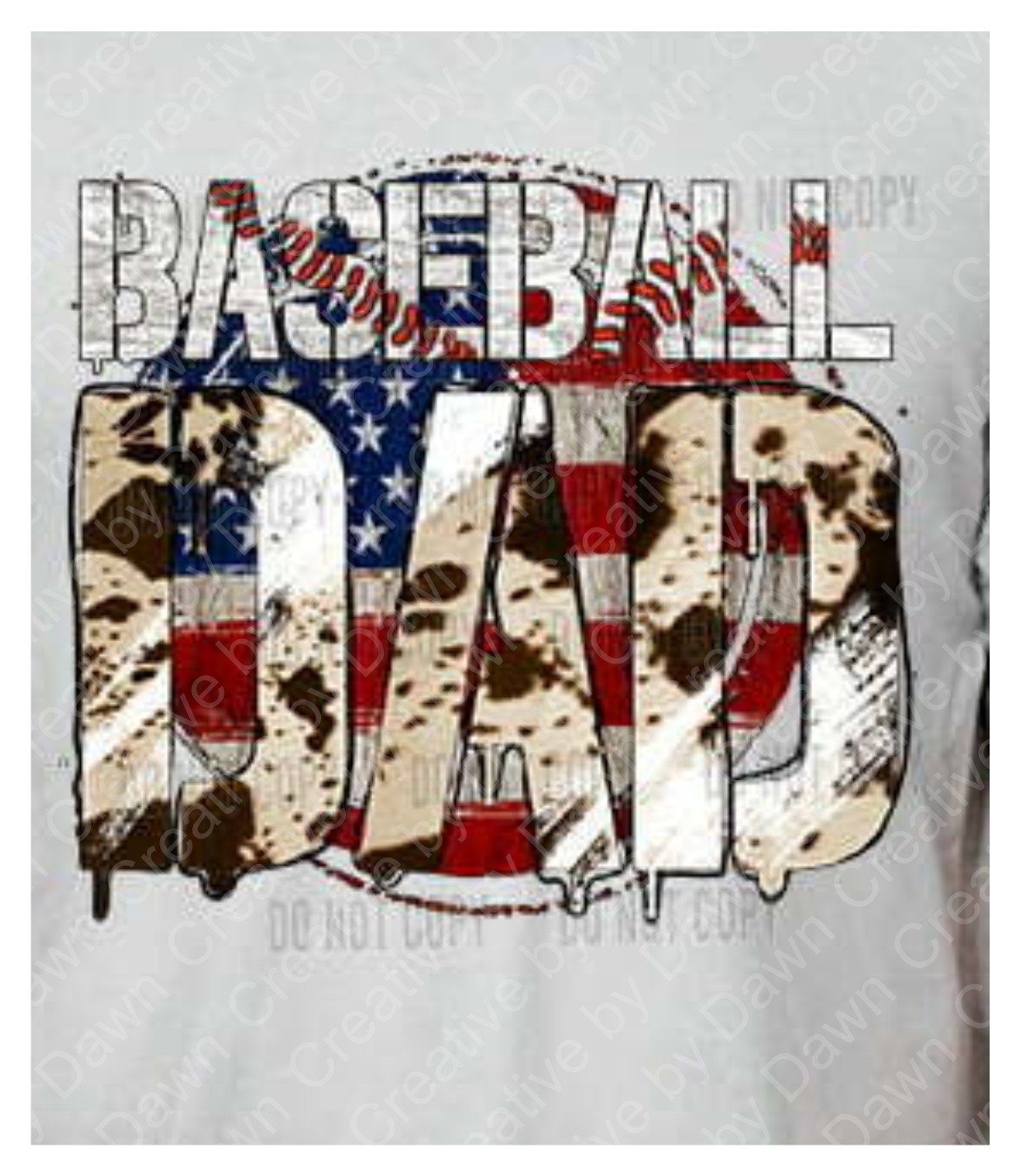 Baseball Dad red white blue