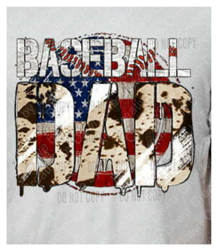 Baseball Dad red white blue