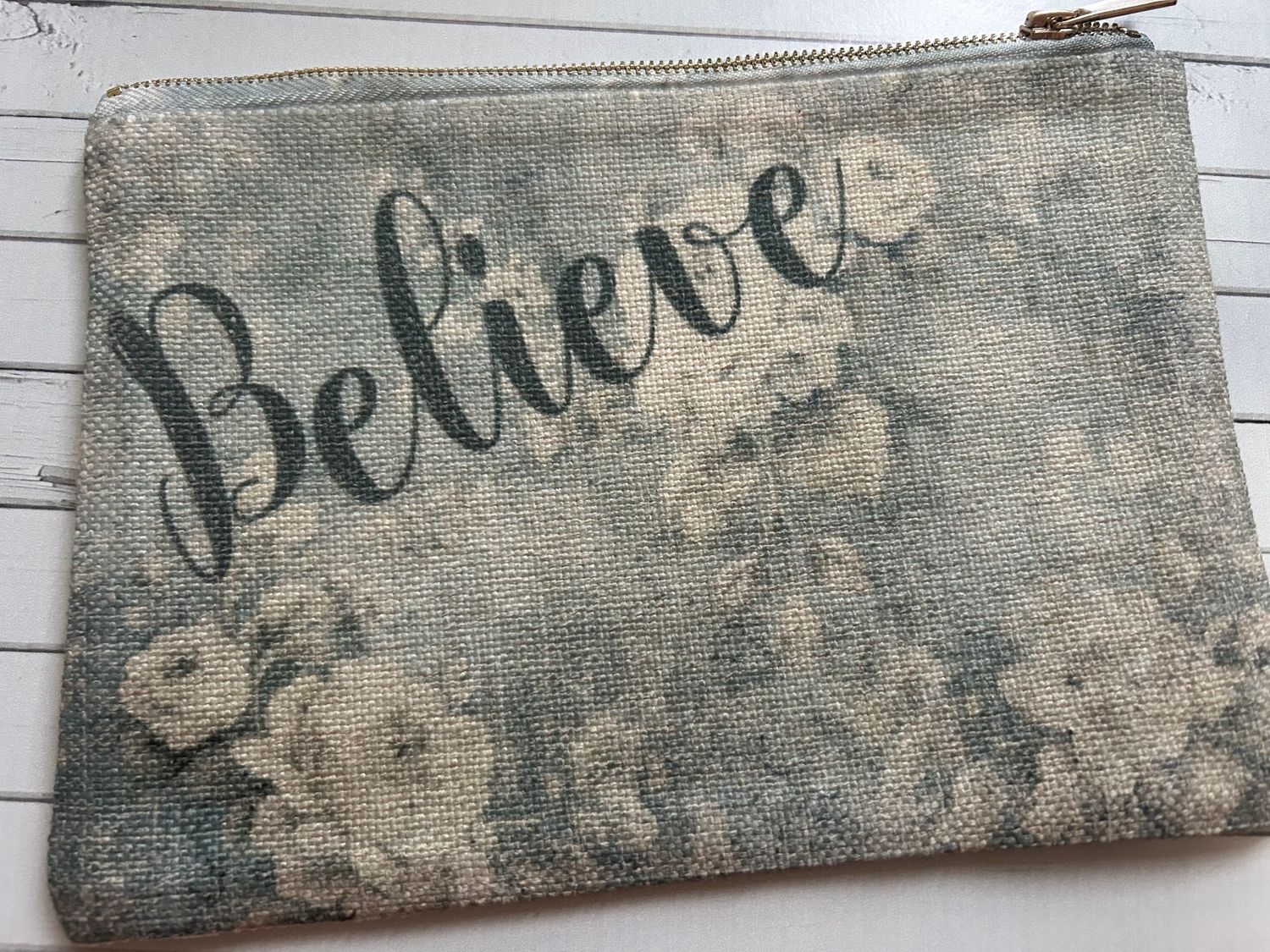 Linen  Bag Believe Blue Tones
