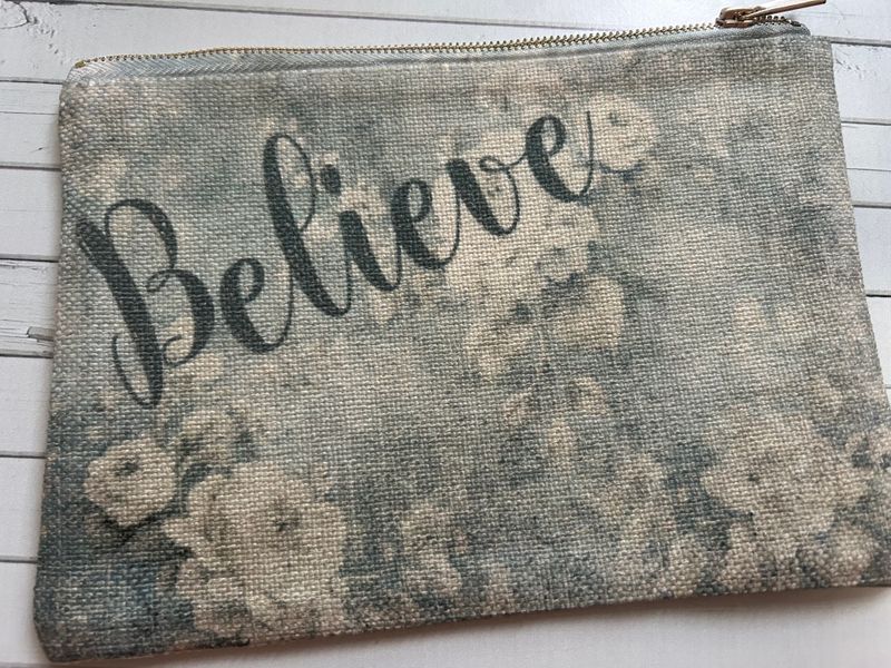 Linen  Bag Believe Blue Tones
