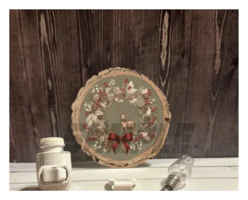 Wood/round shapes night light