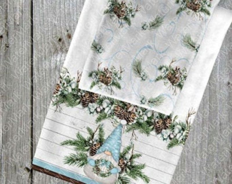 Christmas Gnome  Blue Towels