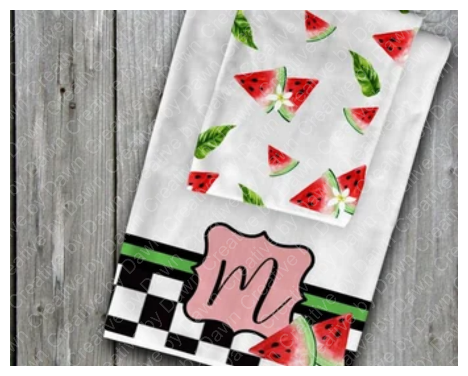 Watermellon w/ monogram Towels