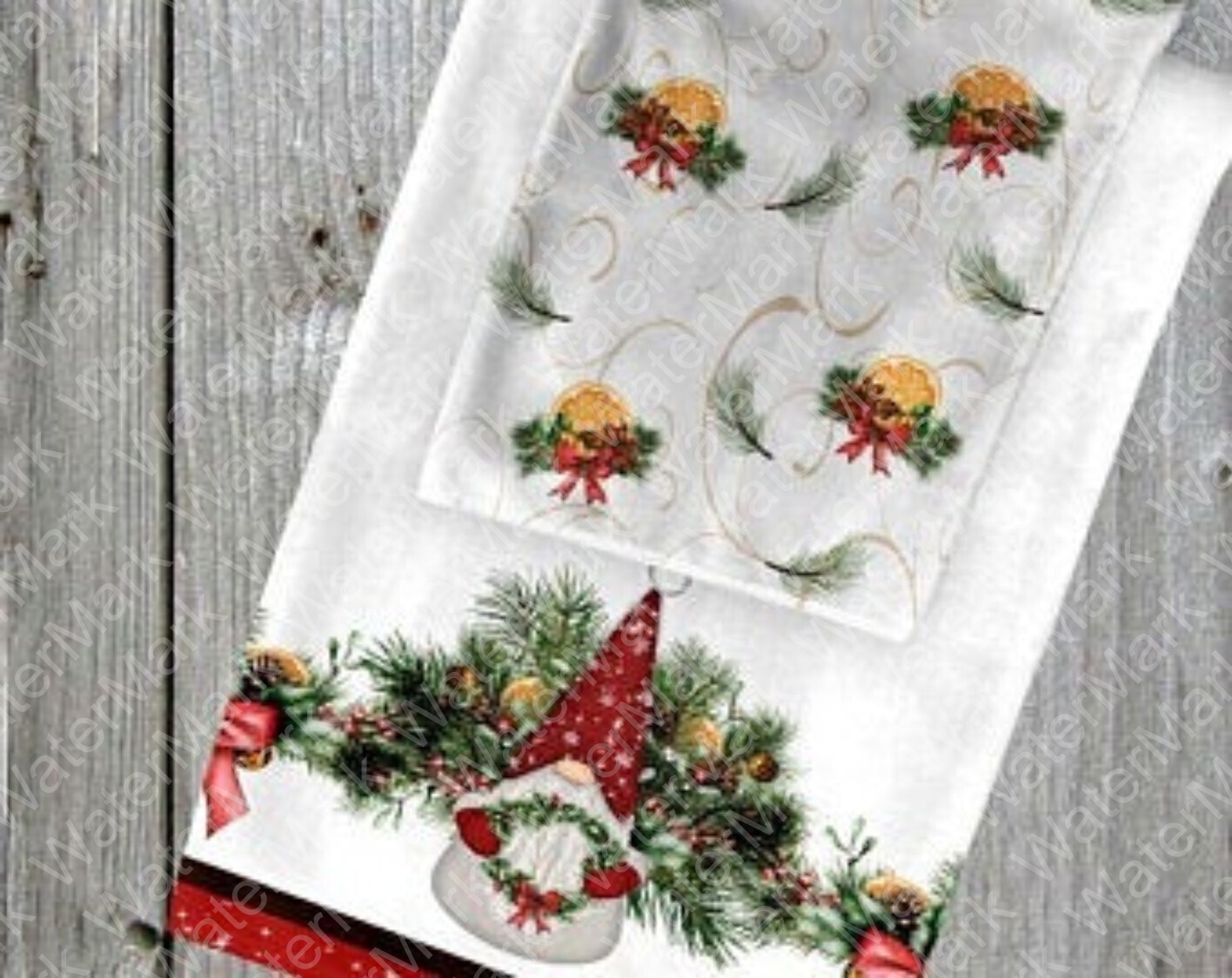 Christmas Gnome Red Towels