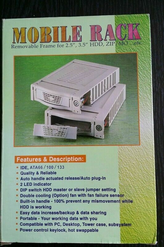 Mobile Rack Removable Frame for 2.5", 3.5"HDD, Zip/MO...ETC. NEW OLD STOCK