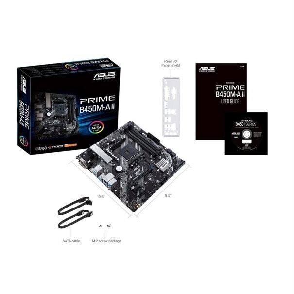 ASUS PRIME B450M-A II AM4 HDMI-DVI-VGA µATX